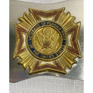 Vintage VFW  Belt Buckle Veterans of Foreign Wars Large 4.5 x 2.75